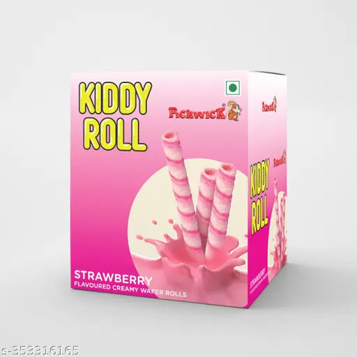 PICKWICK Kiddy Roll, Strawberry Flavoured Wafer Roll - 240 gm (10g x 24pcs)