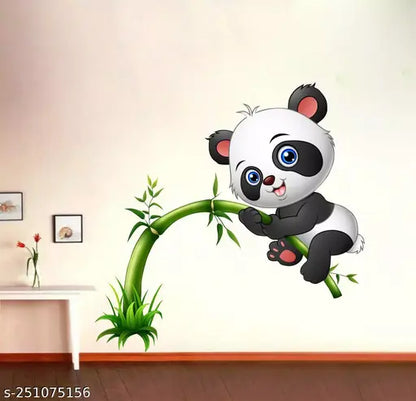 Vcreate Decor Bamboo with Panda Wall Sticker & Murals,Size -58 cm x 58 cm