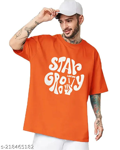 Trendy LEOTUDE Oversized Half Sleeve Men's T-Shirt