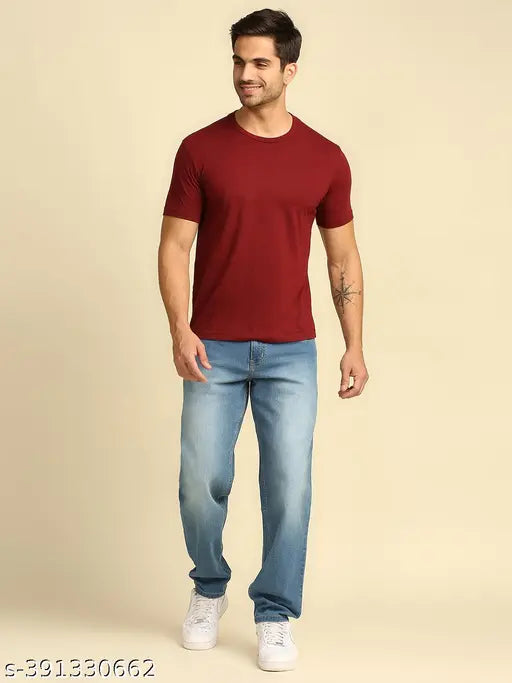 High Star Men Blue Relaxed Tapered Fit Heavy Fade Jeans