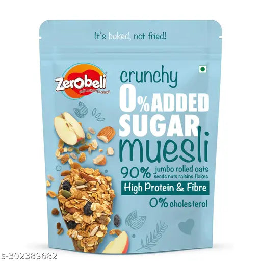 Zerobeli Crunchy 0% Added Sugar Muesli with Seeds 425g