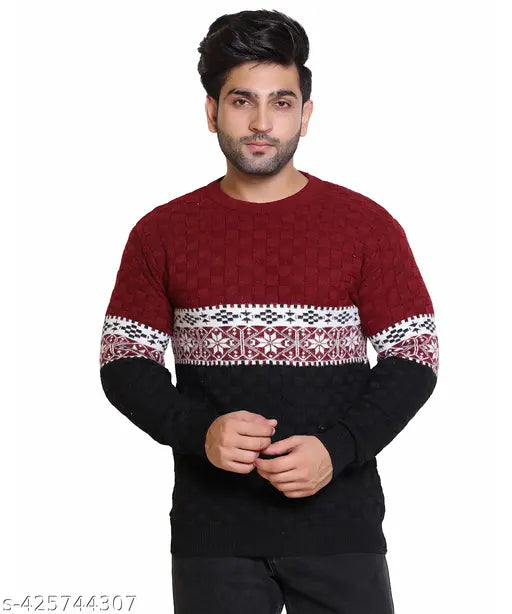 WORAMODA MENS WOOLEN WINTER FULL SLEEVE SWEATER / SWEATSHIRT WOOL FABRIC