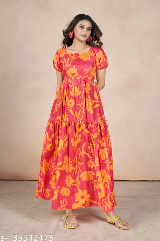 ||orange western gown for women party wear || orange maxi dress || party wear latest gowns for women || latest gown design ||gown for women wedding party|| long dress for women|| long gown for women||