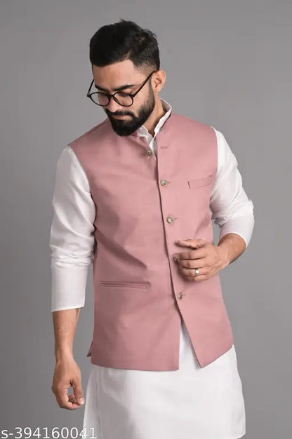 Xenor Men's Pink Ethnic Jackets