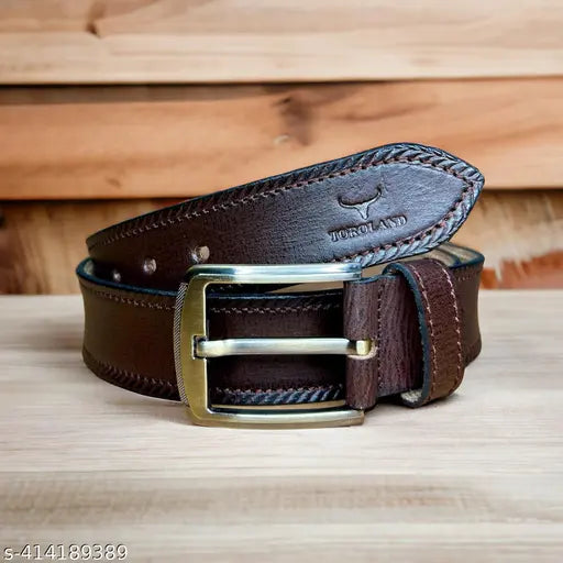 TOROLAND BROWN MEN CASUAL GENUINE LEATHER BELT