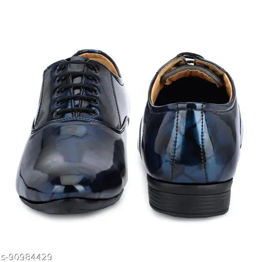 DESTA Men's Blue Partywear Patent Lace up Formal Shoe