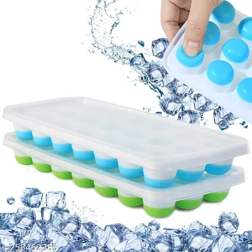 1 Pack Silicone Ice Cube Trays with Flexible 32-Ice Trays BPA Free, for Cake Chocolate Mould Kitchen Baking Tools, Whiskey, Cocktail, Stackable Flexible Safe Ice Cube Molds (1 pcs)