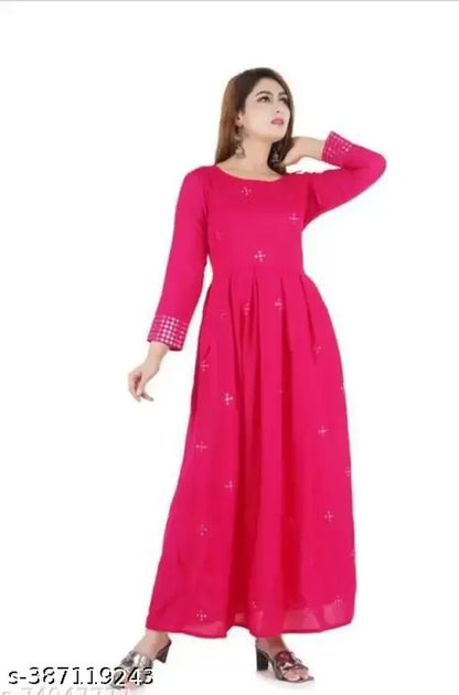 Pink Embroidery Anarkali Gown for women