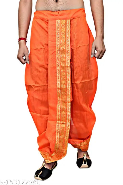 Orange Dhoti Pant For Men (Orange)