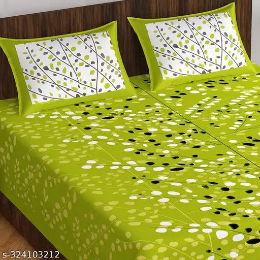 100 % cotton double bed bedsheet with 2 pillow cover