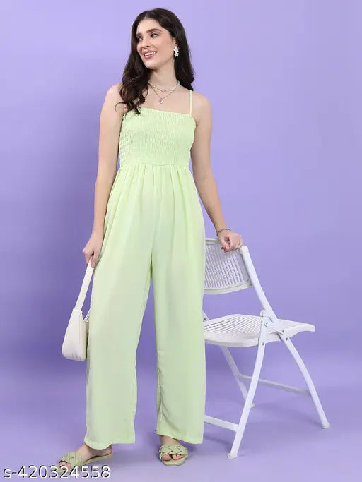 Ketch Women Green Solid Jumpsuit