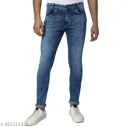 Mufti Men's Skinny Light Blue Jeans