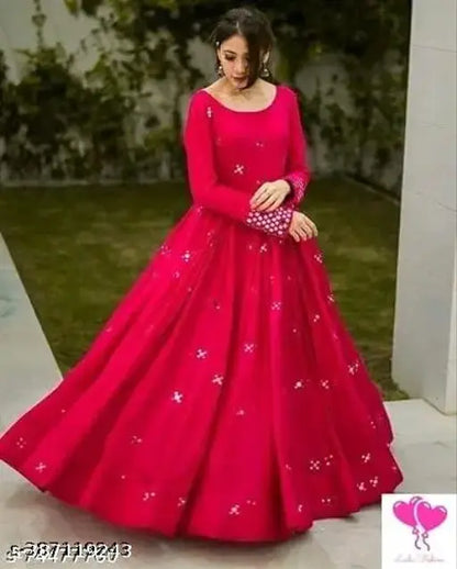 Pink Embroidery Anarkali Gown for women