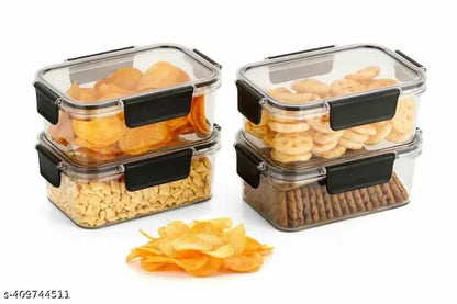 pack of 6 Unbreakable airtight best quality primiyam Kitchen Storage Container - 500 ml Plastic Grocery Container (Clear)