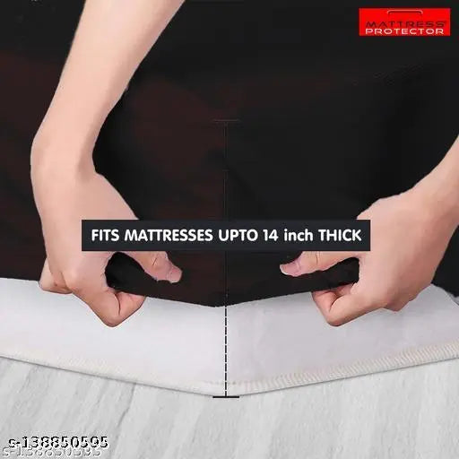 Mattress Protector 100% Waterproof Terry Cotton Ultra Soft Fitted King Size Mattress Protector, Breathable, Hypoallergenic Bed Cover , Mattresses Cover Coffee (84X78 inch) | 7x6.5xfeet