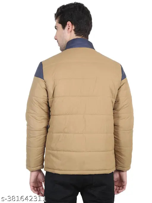 Yuzen Mens Full Sleeve Puffer Lightweight jacket Tan Khaki Colour