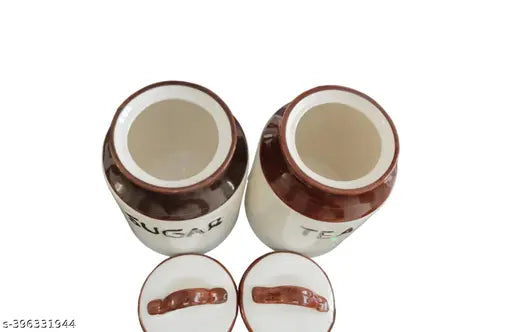 CALCINE ceramic beautiful sugar and tea containers(set of 2)500 ml each