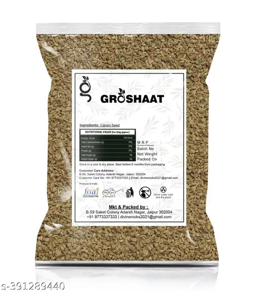 Groshaat Ajwain (Carom Seed) 500gm Pack