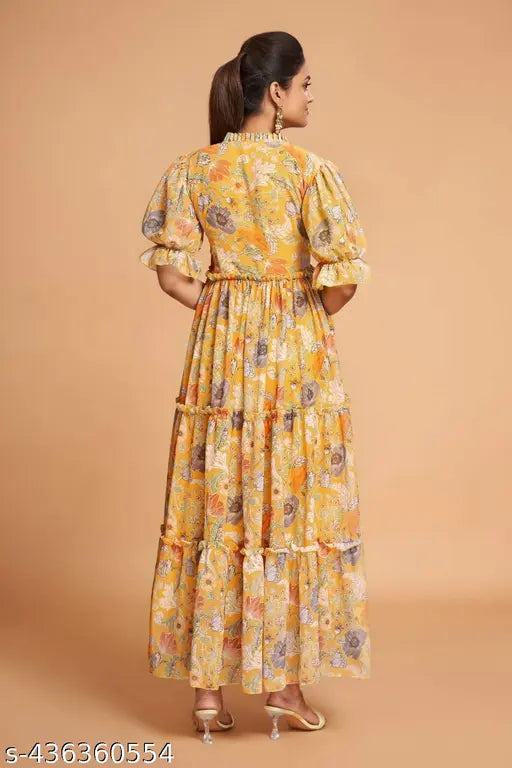 ||Yellow western gown for women party wear || yellow maxi dress || party wear latest gowns for women || latest gown design ||gown for women wedding party|| long dress for women|| long gown for women||