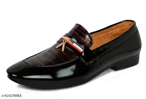 DESTA Men's Brown Patent Leather Slip on Formal Shoe