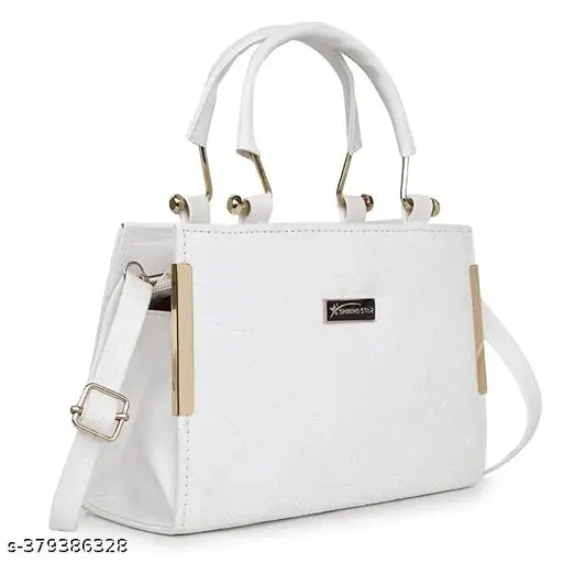 Latest Trendy Branded White Handbag Synthetic Leather Women's Satchel Bag | Ladies Purse Handbag | Women bags