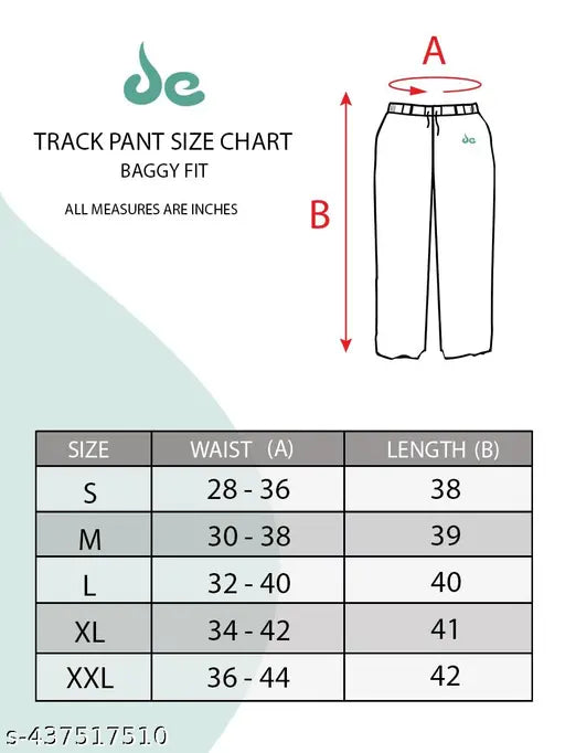 DETEES CASUAL COMFY MEN'S BAGGY PRINTED TRACK PANTS - 240GSM