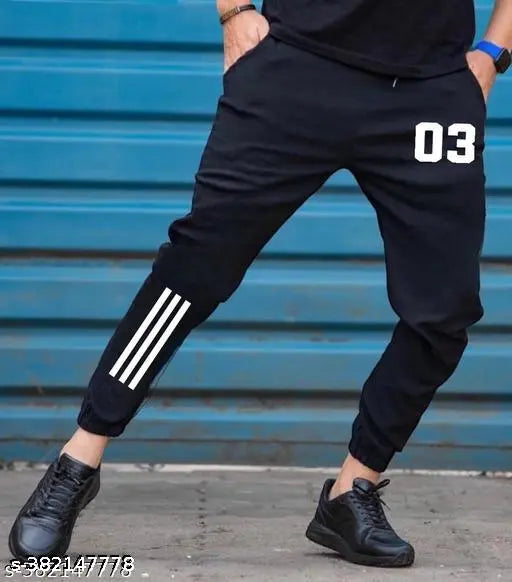 03 3 patti black new design jogger style sportswear trackpant for men