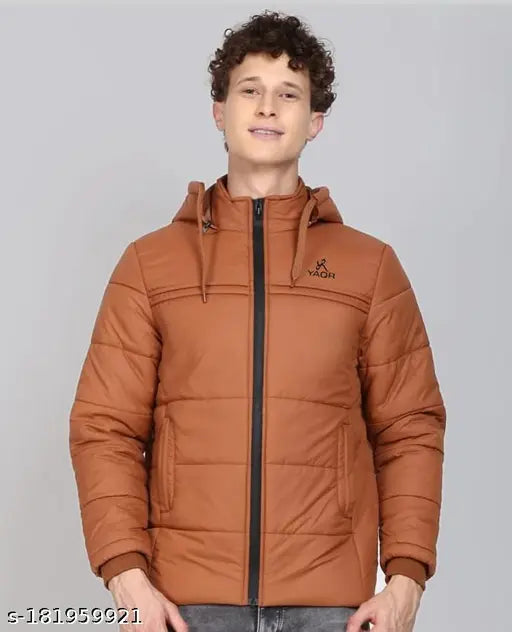 YAQR Men's Solid Tan Color JacketsDivine Comfy Men's Jacket