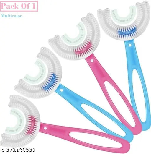 1 Soft Silicone 360 Degree U Shaped Toothbrush For Kid Baby Children Extra Soft