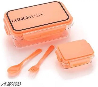 Premium Quality Plastic Transparent Airtight, Leakproof Lunch box (Blue) 2 Containers Lunch Box (1200 ml)