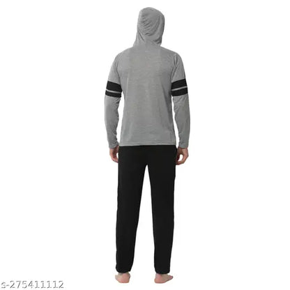 Vimal Jonney Men's Striped Hood Grey Tracksuits