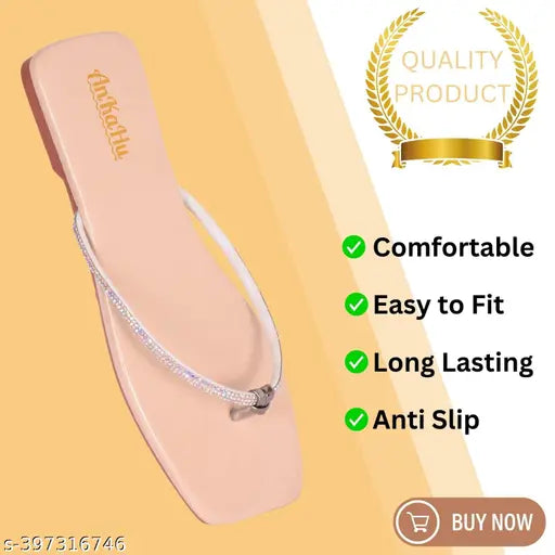 AnKaHu women T-Strap t strap flats for women grey white rainbow flats women stylish slippers flat partywear Women slippers Women chappals new model latest fashion  for women ladies slipper Women slipper chappal Sandals for women flats