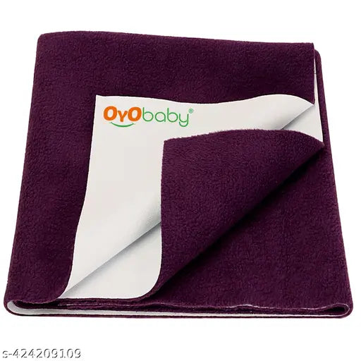 OYO BABY Dry sheet Waterproof Baby Bed Protector /Reusable mat/ Waterproof Baby Dry Sheet/ Baby Mats/ Baby Sleeping Mat and Massage Sheet for New Born Babies (Small Size -50cm X 70cm) Plum