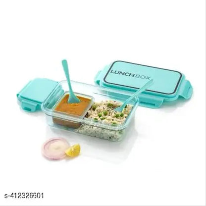 Premium Quality Plastic Transparent Airtight, Leakproof Lunch box (Blue) 2 Containers Lunch Box (1200 ml)