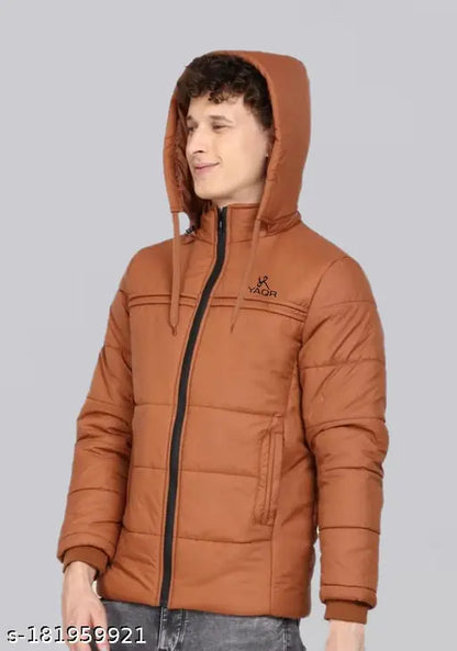 YAQR Men's Solid Tan Color JacketsDivine Comfy Men's Jacket