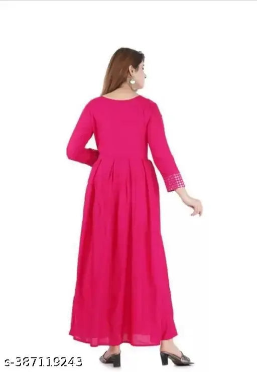 Pink Embroidery Anarkali Gown for women