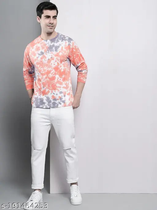 THE DRY STATE Men's Printed Round Multicolor Tshirts