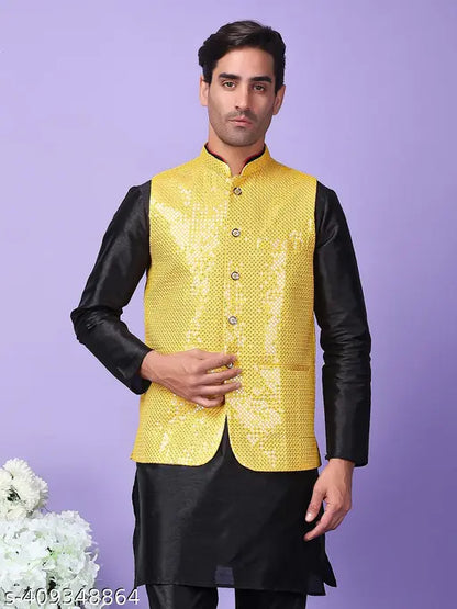 Men'sPartywearGoldenNehru