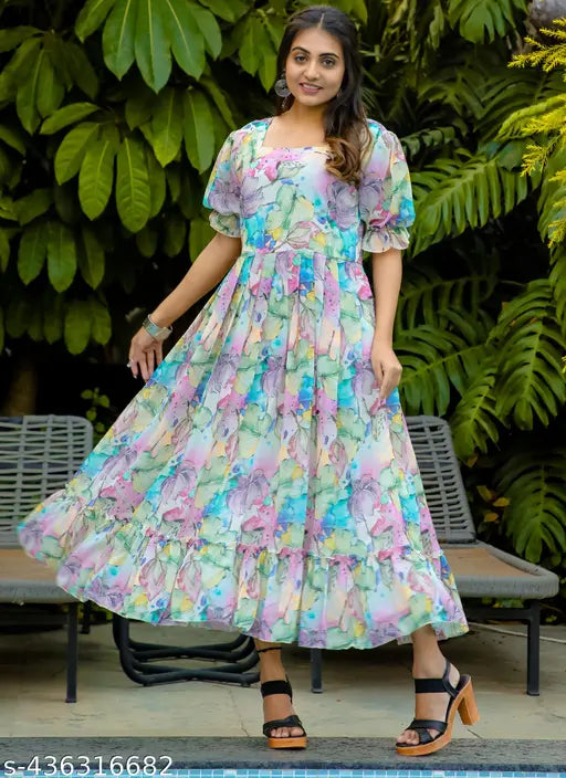 ||Multi color western gown for women party wear || multi color maxi dress || party wear latest gowns for women || latest gown design ||gown for women wedding party|| long dress for women|| long gown for women||