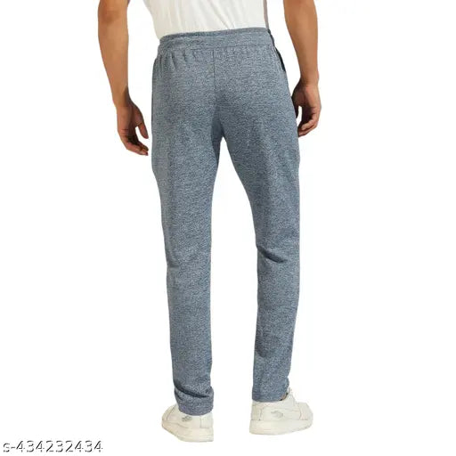 Klub Fox Men's Solid Straight Blue Track Pants