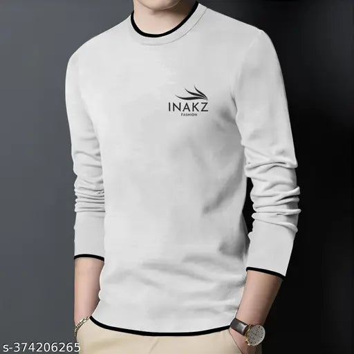 Inakz men and boys attitude Tshirt Comfy Offer Men and boys Stylish T-shirt Men And Boys Round Neck Printed Cotton Blend Full Sleeve Grey Korean Style Trending T-Shirt Best Seller best cloth for season Best Gift for a Man