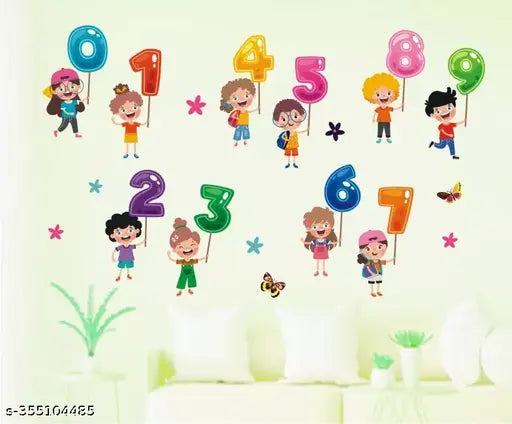 Heaven Decors Stickers 123 Number Children Kids Wall Sticker Wallsticker Size ( Medium )