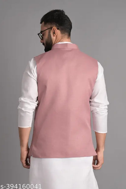 Xenor Men's Pink Ethnic Jackets