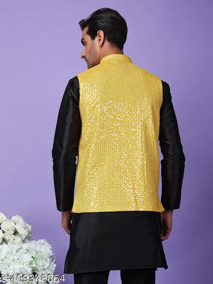 Men'sPartywearGoldenNehru