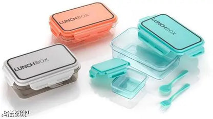 Premium Quality Plastic Transparent Airtight, Leakproof Lunch box (Blue) 2 Containers Lunch Box (1200 ml)