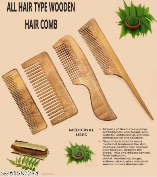 Wooden hair combs