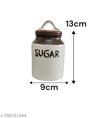 CALCINE ceramic beautiful sugar and tea containers(set of 2)500 ml each