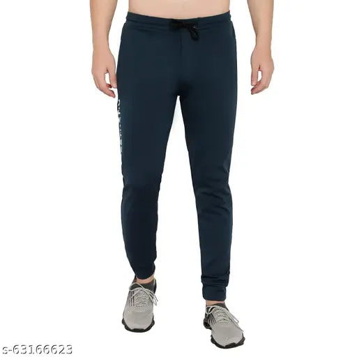 Lycra Fashionable Unique Men Track Pants-Blue