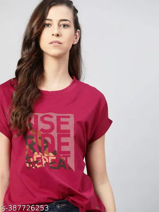 Womens Top Tshirt Maroon Color