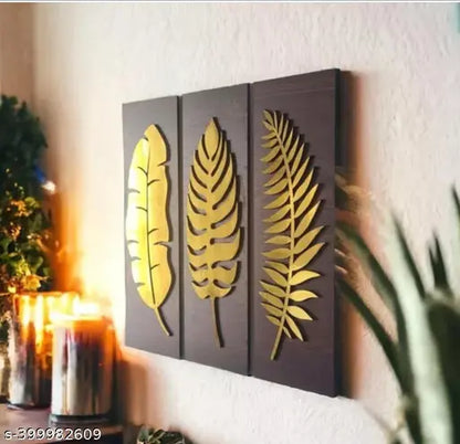 Wall decor hanging Golden 3 Patti set, Trending Wooden wall decor hanging